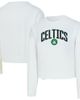 CONCEPTS SPORT Women's Concepts Sport White Boston Celtics Laney Chenille Cropped Long Sleeve T-Shirt  - 1
