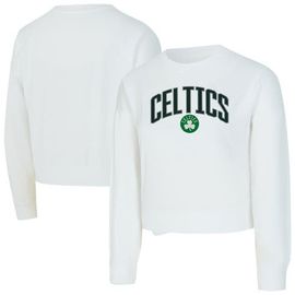 CONCEPTS SPORT Women's Concepts Sport White Boston Celtics Laney Chenille Cropped Long Sleeve T-Shirt 