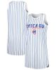 CONCEPTS SPORT Women's Concepts Sport White Chicago Cubs Reel Pinstripe Knit Sleeveless Nightshirt  - 1