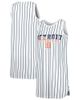 CONCEPTS SPORT Women's Concepts Sport White Detroit Tigers Reel Pinstripe Knit Sleeveless Nightshirt  - 1