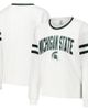 CONCEPTS SPORT Women's Concepts Sport White Michigan State Spartans Borough French Terry Arch Over Long Sleeve T-Shirt  - 1