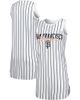 CONCEPTS SPORT Women's Concepts Sport White San Francisco Giants Reel Pinstripe Knit Sleeveless Nightshirt  - 1