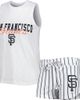 CONCEPTS SPORT Women's Concepts Sport White San Francisco Giants Reel Pinstripe Tank Top & Shorts Sleep Set  - 1