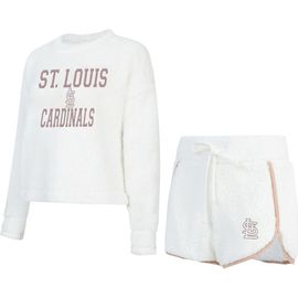 CONCEPTS SPORT Women's Concepts Sport White St. Louis Cardinals Painter Sherpa Long Sleeve Top & Short Set 