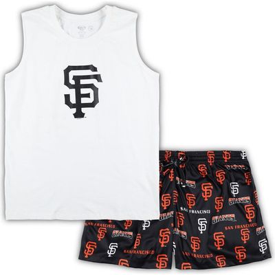 CONCEPTS SPORT Women's Concepts Sport White/Black San Francisco Giants Plus Size Tank Top & Shorts Sleep Set 