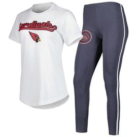CONCEPTS SPORT Women's Concepts Sport White/Charcoal Arizona Cardinals Sonata T-Shirt & Leggings Sleep Set 