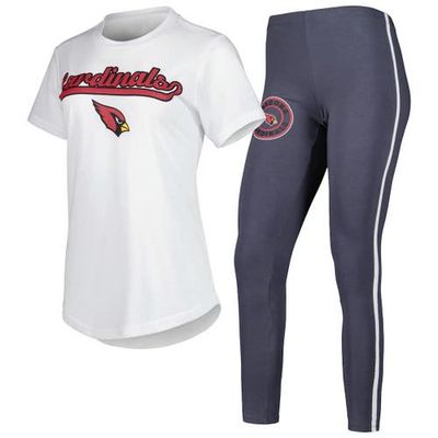 CONCEPTS SPORT Women's Concepts Sport White/Charcoal Arizona Cardinals Sonata T-Shirt & Leggings Sleep Set 