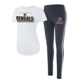 CONCEPTS SPORT Women's Concepts Sport White/Charcoal Cincinnati Bengals Sonata T-Shirt & Leggings Set 