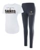 CONCEPTS SPORT Women's Concepts Sport White/Charcoal New Orleans Saints Sonata T-Shirt & Leggings Set  - 1