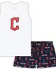 CONCEPTS SPORT Women's Concepts Sport White/Navy Cleveland Guardians Plus Size Tank Top & Shorts Sleep Set  - 1