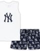 CONCEPTS SPORT Women's Concepts Sport White/Navy New York Yankees Plus Size Tank Top & Shorts Sleep Set  - 1