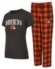 CONCEPTS SPORT Women's Concepts Sport Brown/Orange Cleveland Browns Avondale T-Shirt & Pants Flannel PJ Set  - 1