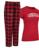 CONCEPTS SPORT Women's Concepts Sport Cardinal/Black Arizona Cardinals Avondale T-Shirt & Pants Flannel PJ Set  - 1