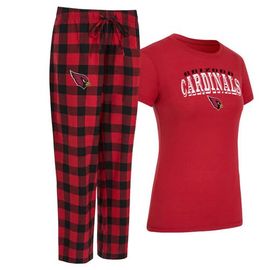 CONCEPTS SPORT Women's Concepts Sport Cardinal/Black Arizona Cardinals Avondale T-Shirt & Pants Flannel PJ Set 