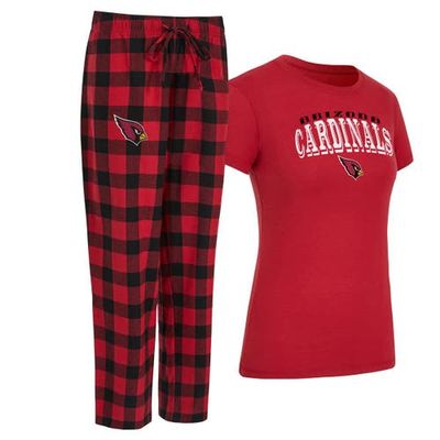 CONCEPTS SPORT Women's Concepts Sport Cardinal/Black Arizona Cardinals Avondale T-Shirt & Pants Flannel PJ Set 