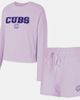 CONCEPTS SPORT Women's Concepts Sport Lavender Chicago Cubs Elevation Tri-Blend Long Sleeve T-Shirt & Shorts Set  - 1