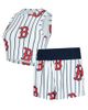 CONCEPTS SPORT Women's Concepts Sport White Boston Red Sox Pinstripe Record Tank & Short Set  - 1