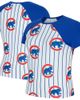 CONCEPTS SPORT Women's Concepts Sport White Chicago Cubs Outbound Pinstripe Raglan T-Shirt  - 1