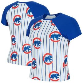 CONCEPTS SPORT Women's Concepts Sport White Chicago Cubs Outbound Pinstripe Raglan T-Shirt 