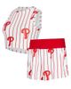 CONCEPTS SPORT Women's Concepts Sport White Philadelphia Phillies Pinstripe Record Tank & Short Set  - 1