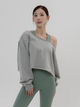 conchwear Vintage off-shoulder cropped sweatshirt (2color)
