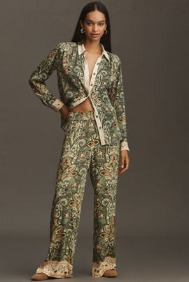 Conditions Apply Imara Satin Wide-Leg Pants
