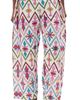 Coniglio Palm Beach Coniglio Palm Beach Adjustable Marina Button Pants Lattice Floral Lotus Flower One - 1