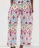 Coniglio Palm Beach Coniglio Palm Beach Adjustable Marina Button Pants Lattice Floral Lotus Flower One - 2