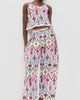 Coniglio Palm Beach Coniglio Palm Beach Adjustable Marina Button Pants Lattice Floral Lotus Flower One - 5