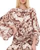 Coniglio Palm Beach Coniglio Palm Beach Button Front Scarf Top Hibiscus Tropical Coconut One - 1