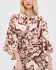 Coniglio Palm Beach Coniglio Palm Beach Button Front Scarf Top Hibiscus Tropical Coconut One - 2