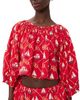 Coniglio Palm Beach Coniglio Palm Beach Cropped Shirred Half Placket Blouse SAILING KNOTS CAPTAIN RED One - 1