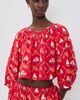 Coniglio Palm Beach Coniglio Palm Beach Cropped Shirred Half Placket Blouse SAILING KNOTS CAPTAIN RED One - 2