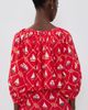 Coniglio Palm Beach Coniglio Palm Beach Cropped Shirred Half Placket Blouse SAILING KNOTS CAPTAIN RED One - 3
