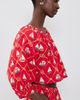 Coniglio Palm Beach Coniglio Palm Beach Cropped Shirred Half Placket Blouse SAILING KNOTS CAPTAIN RED One - 4