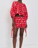 Coniglio Palm Beach Coniglio Palm Beach Cropped Shirred Half Placket Blouse SAILING KNOTS CAPTAIN RED One - 5