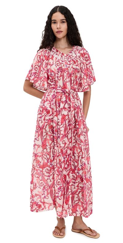 Coniglio Palm Beach Coniglio Palm Beach Flagler Maxi Dress Royal Birds Sunrise One