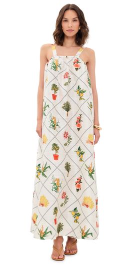 Coniglio Palm Beach Coniglio Palm Beach Low Back Tie Silk Maxi Dress Florida Frame Cracked Coconut One