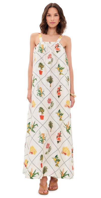 Coniglio Palm Beach Coniglio Palm Beach Low Back Tie Silk Maxi Dress Florida Frame Cracked Coconut One