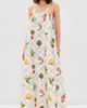 Coniglio Palm Beach Coniglio Palm Beach Low Back Tie Silk Maxi Dress Florida Frame Cracked Coconut One - 2