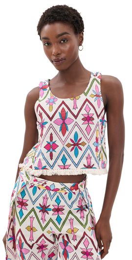 Coniglio Palm Beach Coniglio Palm Beach Palmo Tank LATTICE FLORAL LOTUS FLOWER One