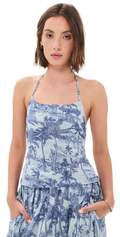Coniglio Palm Beach Coniglio Palm Beach Poinciana Tank Top PALM BEACH WAKE BLUE One