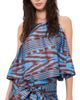 Coniglio Palm Beach Coniglio Palm Beach Shift Silk Tank Top IKAT STRIPE MARBLE AZUL One - 1