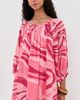 Coniglio Palm Beach Coniglio Palm Beach Shirred Half Placket Mini Dress Sunrays Sunset Waves One - 2