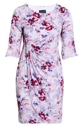 Connected Apparel Connected Apparel Gathered Long Bell Sleeve Dress