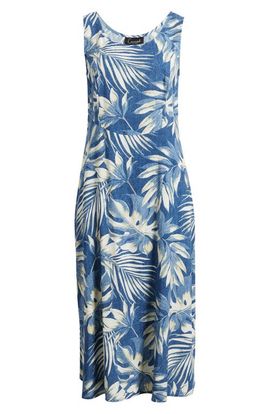 Connected Apparel Connected Apparel Lace Up Back Sleeveless Midi Dress
