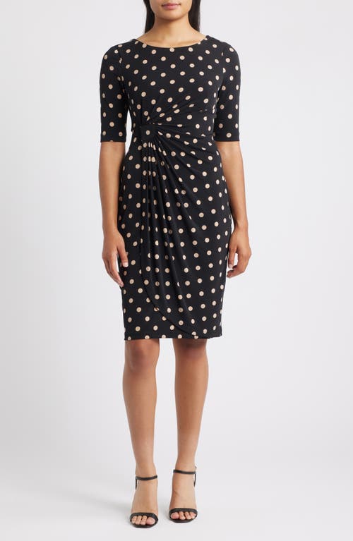 Connected Apparel CONNECTED APPAREL Polka Dot Faux Wrap Dress