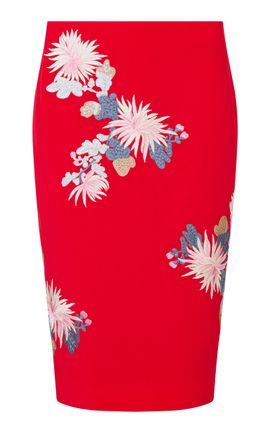 Conner Ives Conner Ives Demi Couture Embroidered Silk Midi Skirt