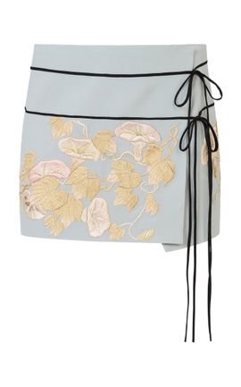 Conner Ives Conner Ives Demi Couture Embroidered Silk Mini Skirt