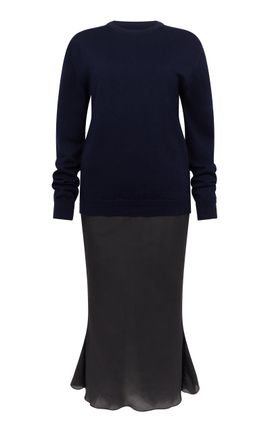 classy navy blue dresses Elegant Dress For Women Sexy Off Shoulder Mesh Patchwork Navy Blue Eve –  formalgowns main image 1